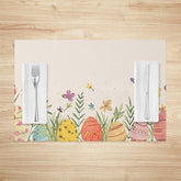 Lofaris Spring Scene Leaves Eggs Easter Set Of 4 Placemats