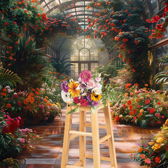 Lofaris Spring Transparent Greenhouse Corridor Photo Backdrop