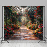 Lofaris Spring Transparent Greenhouse Corridor Photo Backdrop