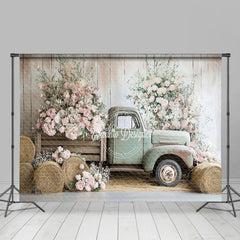 Lofaris Spring Truck Floral Fine Art Backdrop For Photo Studio