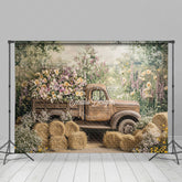 Lofaris Spring Truck Floral Fine Art Backdrop For Photography