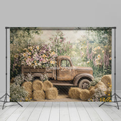 Lofaris Spring Truck Floral Fine Art Backdrop For Photography