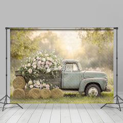 Lofaris Spring Truck Sunshine Natural Photography Backdrop