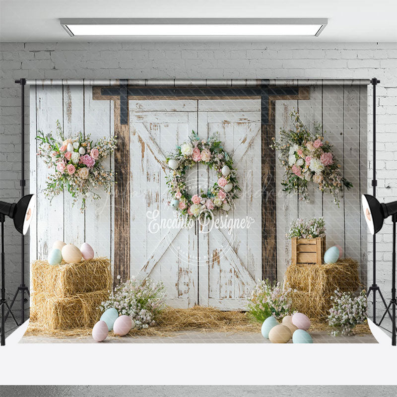 Lofaris Springtime Floral Door Decor Rustic Country Backdrop
