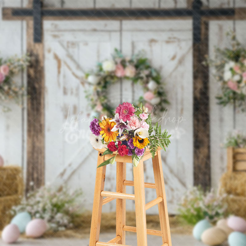 Lofaris Springtime Floral Door Decor Rustic Country Backdrop