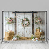 Lofaris Springtime Floral Door Decor Rustic Country Backdrop