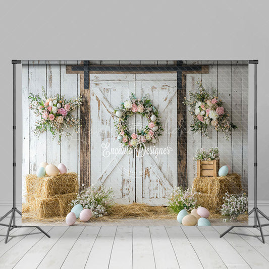 Lofaris Springtime Floral Door Decor Rustic Country Backdrop