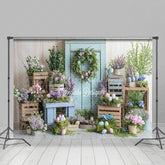 Lofaris Springtime Floral Easter Egg Decor Doorway Backdrop