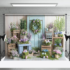 Lofaris Springtime Floral Easter Egg Decor Doorway Backdrop