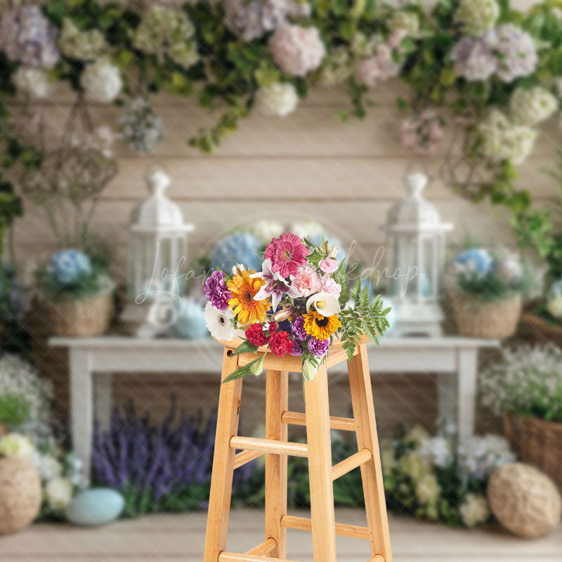 Lofaris Springtime Floral Egg Vibrant Indoor Scene Backdrop