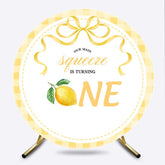 Lofaris Squeeze Turning One Lemon Round Birthday Backdrop