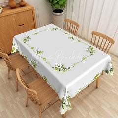 Lofaris St Patrick Day Shamrock Rectangle Tablecloth Green Lucky Clover Border Table Cover Spring Holiday Home Decor