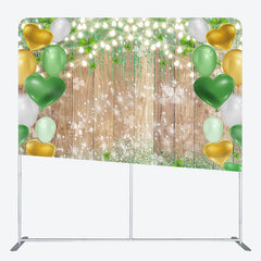 Lofaris St Patrick Green Balloon Wood Square Tension Backdrop