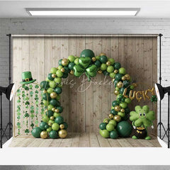 Lofaris St. Patrick’s Day Backdrop Green Balloon Arch Shamrock Lucky Photography Background Irish Festival Party Prop