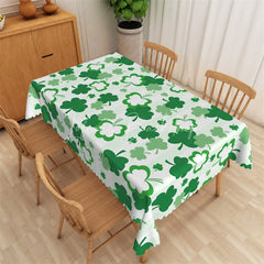 Lofaris St. Patrick’s Day Multi-Green Shamrocks Rectangle Tablecloth Lucky Clover Pattern Table Cover for Dining Room