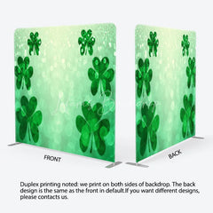 Lofaris St Patricks Day Tension Fabric Backdrop Green Shamrock Bokeh Background Lucky Clover Party Decoration