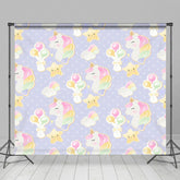 Lofaris Star Balloons Unicorn Repeat Cake Smash Backdrop