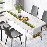 Lofaris Star Ribbons Pine Leaves Bauble Xmas Table Runner