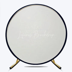 Lofaris Star Studded Farewell 48 Years Golden Legacy Round Backdrop Navy and Gold Retirement Banner