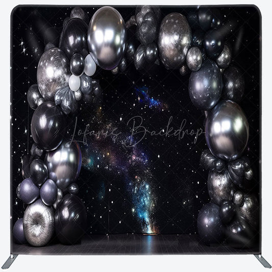 Lofaris Starry Black Wall Balloons Galaxy Square Backdrop