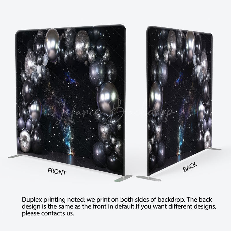 Lofaris Starry Black Wall Balloons Galaxy Square Backdrop