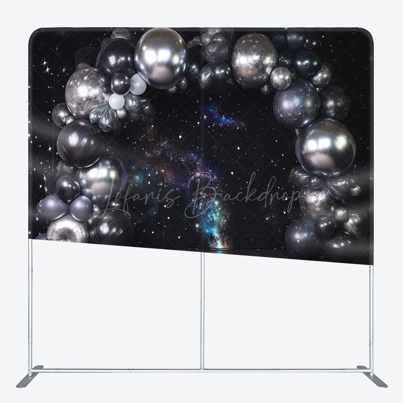 Lofaris Starry Black Wall Balloons Galaxy Square Backdrop