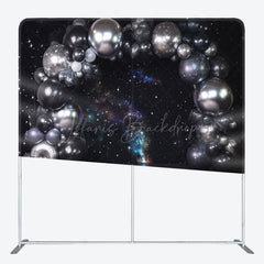 Lofaris Starry Black Wall Balloons Galaxy Square Backdrop