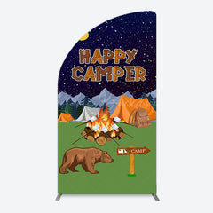 Lofaris Starry Camping Night Bear Happy Camper Arch Backdrop