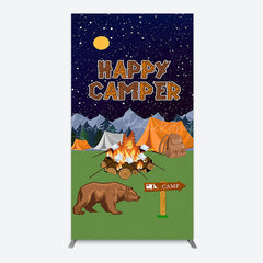 Lofaris Starry Camping Night Bear Happy Camper Arch Backdrop