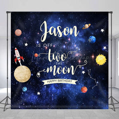 Lofaris Starry Galaxy Off Two The Moon Custom Name Backdrop