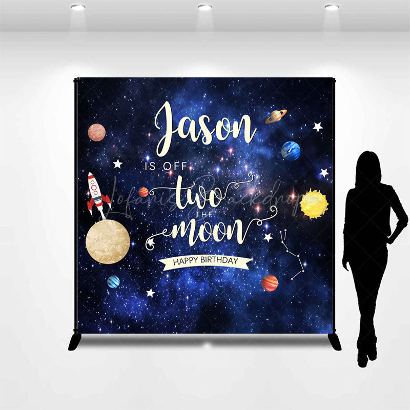 Lofaris Starry Galaxy Off Two The Moon Custom Name Backdrop