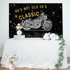 Lofaris Starry Motorcycle Hes Not Old Classic Backdrop