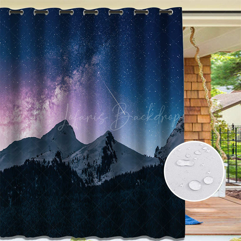 Lofaris Starry Mountains Waterproof Outdoor Curtains For Gazebo