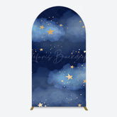 Lofaris Starry Navy Blue Night Clouds Birthday Arch Backdrop