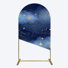 Lofaris Starry Navy Blue Night Clouds Birthday Arch Backdrop
