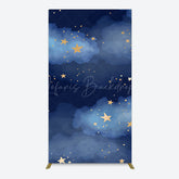Lofaris Starry Navy Blue Night Clouds Birthday Rectangle Backdrop
