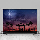 Lofaris Starry Night Holy Light Nativity Christmas Backdrop