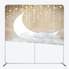 Lofaris Starry Night Moon Cloud Birthday Pillow Case Backdrop