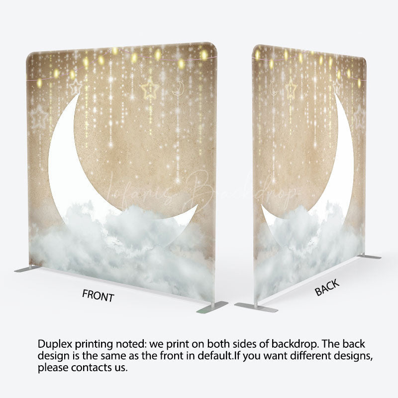 Lofaris Starry Night Moon Cloud Birthday Pillow Case Backdrop