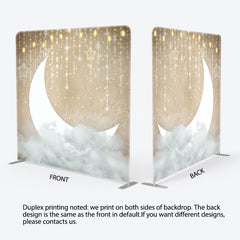 Lofaris Starry Night Moon Cloud Birthday Pillow Case Backdrop