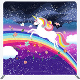 Lofaris Starry Night Rainbow Unicorn Square Tension Backdrop