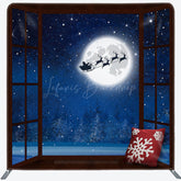 Lofaris Starry Night Santa Christmas Pillow Case Backdrop