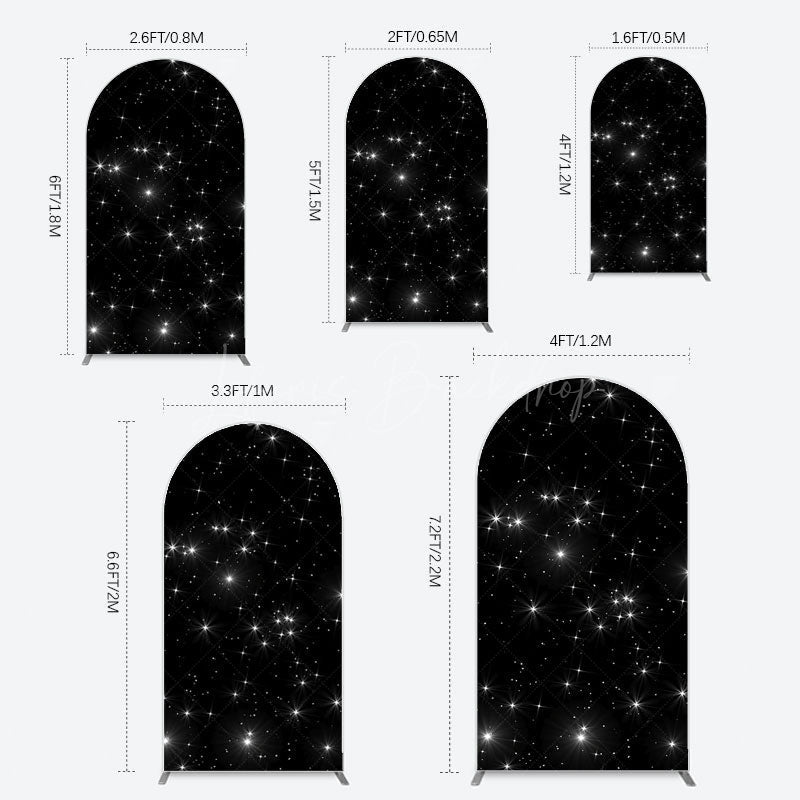 Lofaris Starry Sky Dark Night Happy Birthday Arch Backdrop