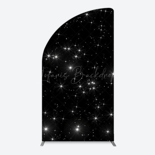 Lofaris Starry Sky Dark Night Happy Birthday Half Moon Arch Backdrop
