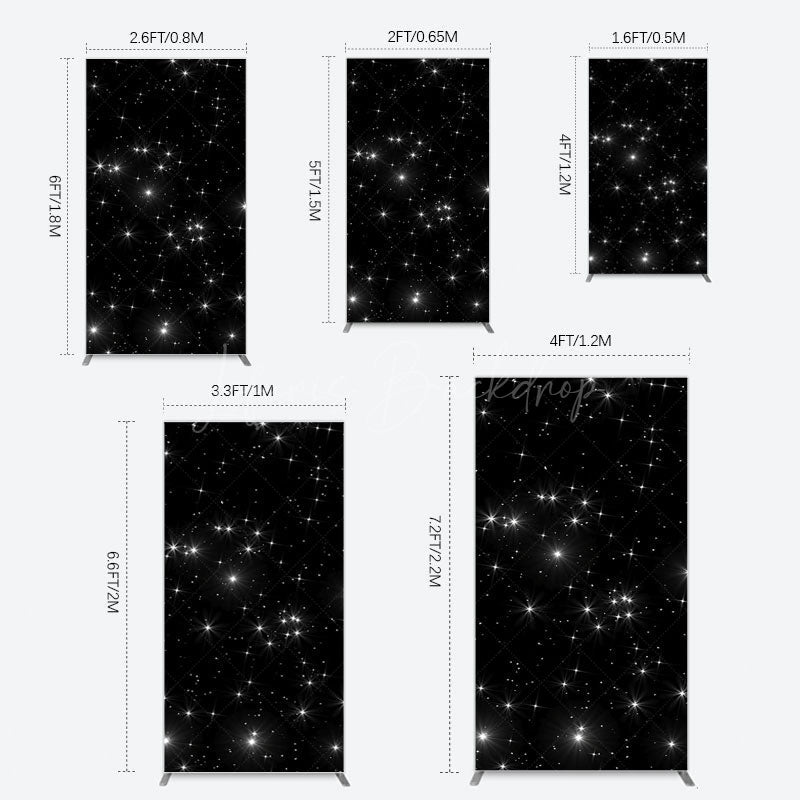 Lofaris Starry Sky Dark Night Happy Birthday Rectangle Backdrop