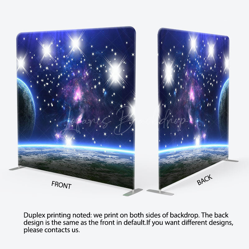 Lofaris Starry Sky Earth Galaxy Square Double-Sided Backdrop