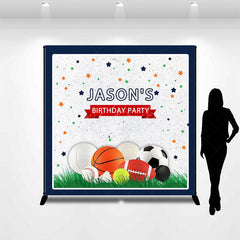 Lofaris Stars Balls Sports Custom Name Birthday Backdrop