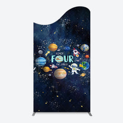 Lofaris Stars Moon Glitter Galaxy 4th Birthday Arch Backdrop