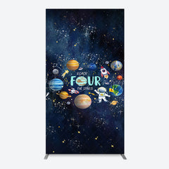 Lofaris Stars Moon Glitter Galaxy 4th Birthday Arch Backdrop