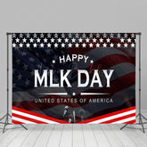 Lofaris Stars Usa Flag Microphone Happy Mlk Day Backdrop